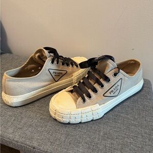 Prada women’s Beige Canvas Sneakers